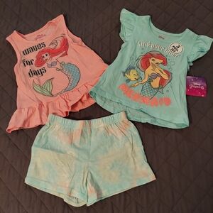 Disney Ariel Kids Matching Set - Pink and Aqua